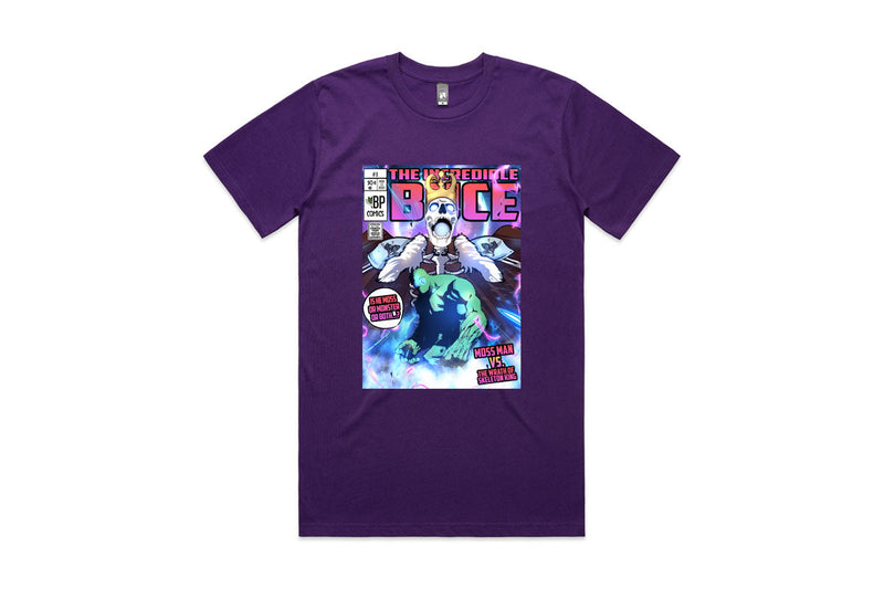Purple Buce Plant Moss Man Tee from Epic Imprints, featuring a vibrant plant-themed graphic on the apparel.