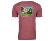 BP Apparel Buce Plant Discus Tee in smoked paprika, featuring a vibrant discus fish design on a casual apparel shirt.