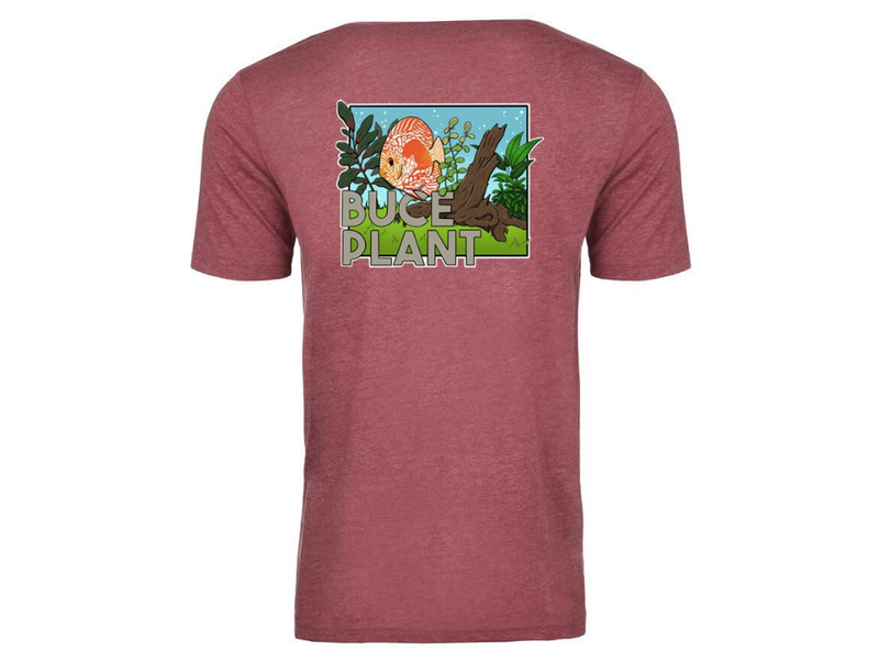 BP Apparel Buce Plant Discus Tee in smoked paprika, featuring a vibrant discus fish design on a casual apparel shirt.