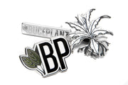 Buce Plant enamel pin from BP Apparel, featuring a detailed green plant design on a metal pin for apparel accessories.