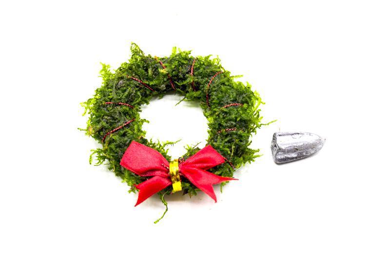 Aquatic Christmas Moss wreath by ACW, lush green aquatic plant arranged in a circular holiday decoration.