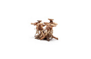Extra small UNSBONSAI double bonsai tree aquarium driftwood showing intricate twisted branches and natural wood texture.