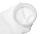 Dymax filter sock made of durable fabric, designed to filter debris and particles from water in industrial or aquarium systems.
