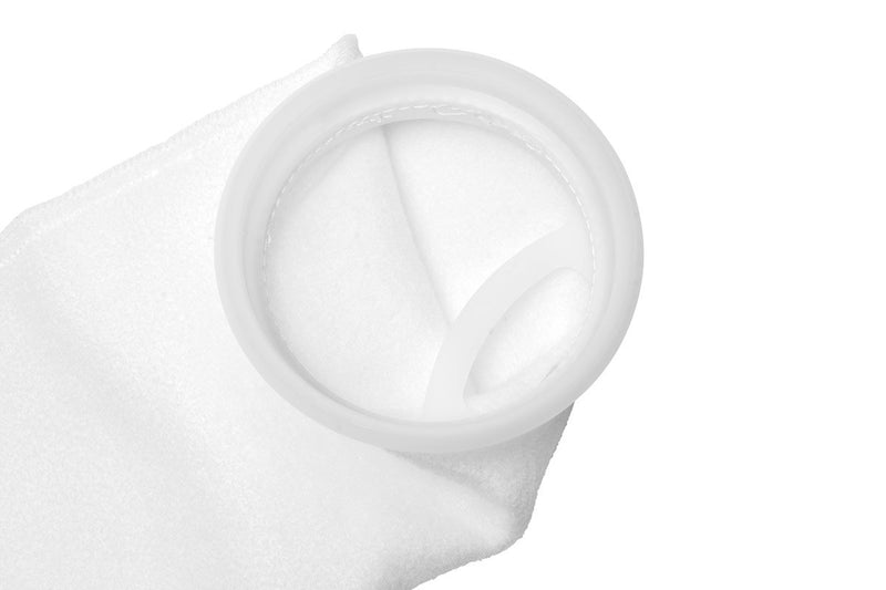 Dymax filter sock made of durable fabric, designed to filter debris and particles from water in industrial or aquarium systems.