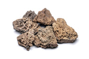 UNSHARDSCAPE Fire Stone, a natural decorative stone with fiery red and orange hues, ideal for landscaping or fire pits.