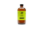 Green Water Labs algae control water conditioner bottle with label, designed to reduce algae in aquatic environments.