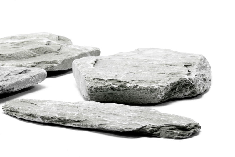 Gray River Slate hardscape stone by UNSHARDSCAPE, showing a natural textured grey slate surface for landscaping projects.