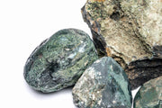 Smooth green jade stone from UNSHARDSCAPE, showcasing its polished surface and natural stone texture.