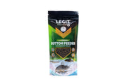 LFF Legit Fish Food bottom container, fish food product with clear label and packaging for aquatic pet care.