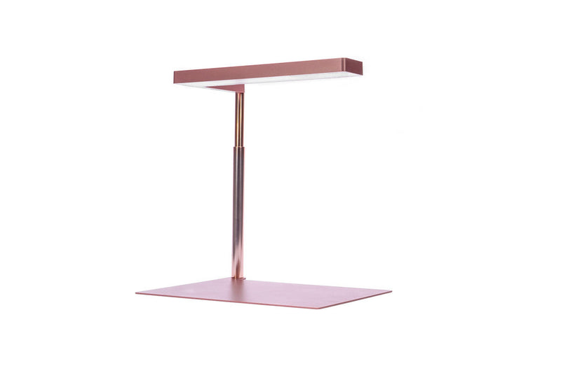 ONF Flat Nano Stand LED Light in elegant rose gold, compact lighting device with adjustable stand for improved illumination.
