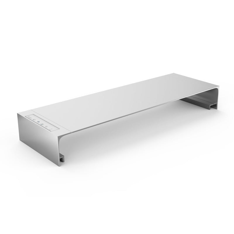 ONF Flat ONE+ LED light in blue and white with adjustable legs, used for studio or workspace lighting.