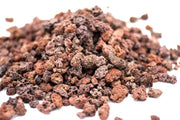 Red crushed lava gravel substrate by SB, showing textured, vibrant red volcanic rock ideal for aquariums and garden decor.