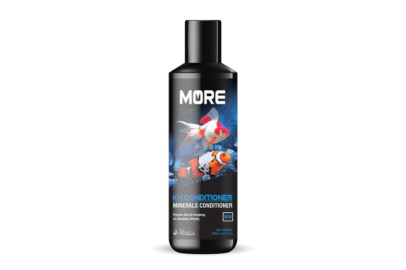 SL AQUA Black MORE KH Conditioner bottle, a water conditioner product with a sleek black design visible in the image.