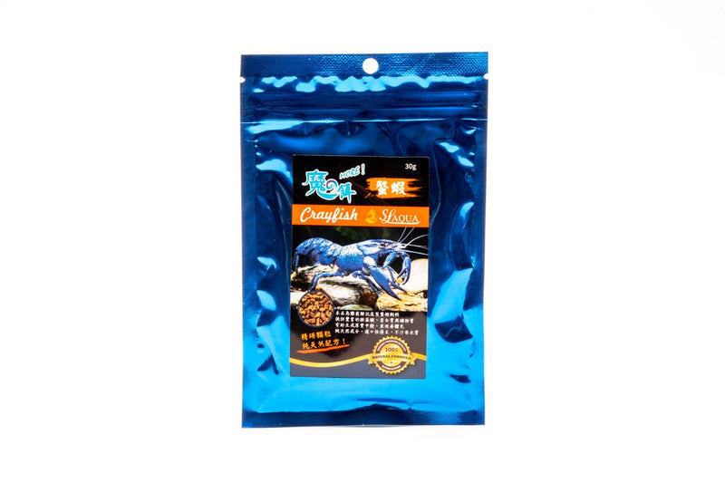 SL AQUA SL-Aqua MORE Crayfish food, 30g packet, featuring dried crayfish suitable for aquatic pets and freshwater tanks.