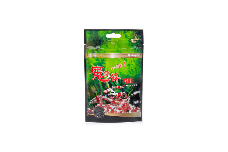 SL AQUA MORE Veggie food product in a colorful package, showcasing fresh vegetable ingredients and branding.