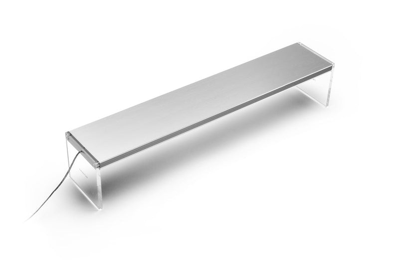 Twinstar LED E Series Vr. IV aquarium light fixture with adjustable arms and full-spectrum lighting for reef tanks.