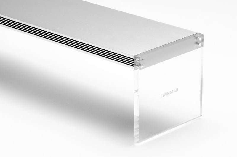 Twinstar LED E Series Vr. IV aquarium light fixture with sleek design and multiple adjustable LED panels for optimal tank illumination.
