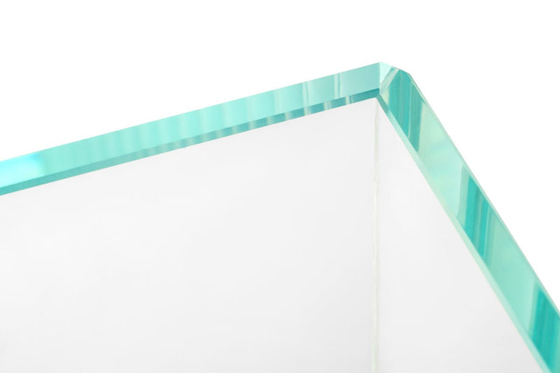 Clear glass UNS 45E 3.8-gallon ultra clear rimless paludarium by Ultum Nature Systems, showcasing a sleek rimless tank design.
