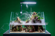 Ultraclear UNS 45E Paludarium Enclosure Kit, rimless tank by Ultum Nature Systems, showing transparent glass with sleek edges.