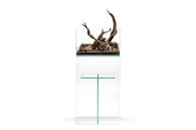 Glass aquarium stand by Ultum Nature Systems, UNS 45U model, supporting small to medium aquariums with a sleek, clear glass design.