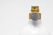 UNSCO2 16 oz. CO2 paintball cylinder with valve, used for powering paintball guns, shown in a close-up image.