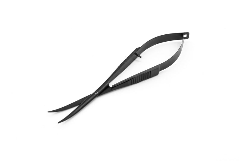 UNSTOOLS UNS Limited Black Spring Curved Scissors, accessories with black handles and curved blades for precise cutting.