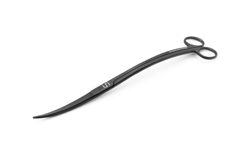 UNSTOOLS UNS Limited Black Wave Scissors, sleek black hair scissors for styling and cutting accessories, with a curved wave design.