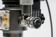 UNS Mini Dual Stage CO2 Regulator for tanks, featuring dual gauges and adjustable valves for precise CO2 control.