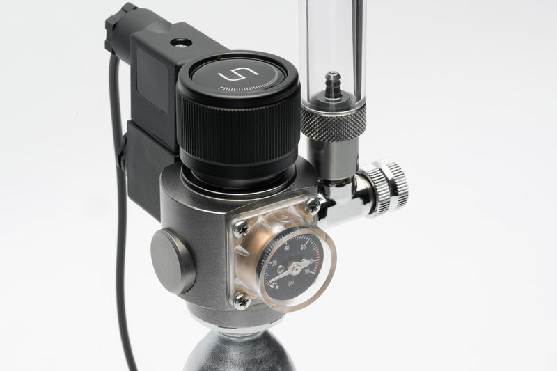 UNS Mini Dual Stage CO2 Regulator for precise control of CO2 flow in aquarium or beverage applications.
