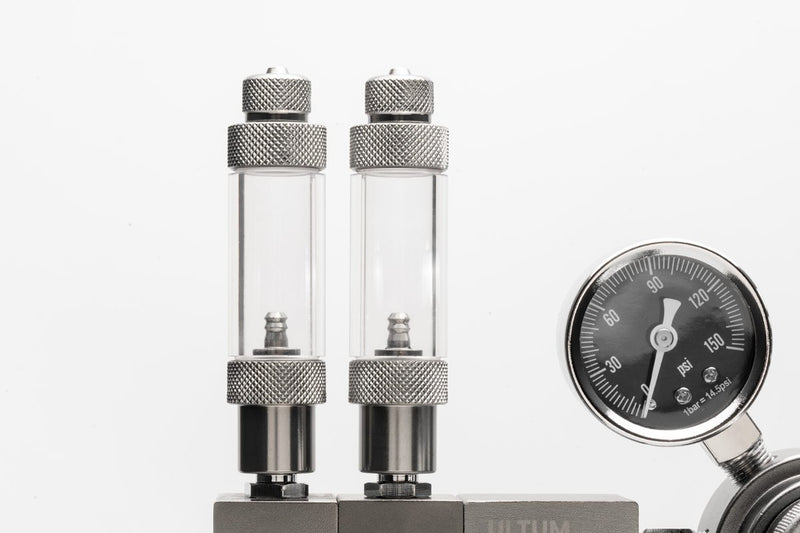 UNS Pro Dual Stage CO2 Regulator for precise control, featuring gauges and sturdy fittings, used in aquarium or beverage CO2 systems.